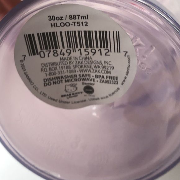 Zak! Sanrio Kuromi on a Lemon 30 Ounce Clear Water Bottle - Picture 6 of 12